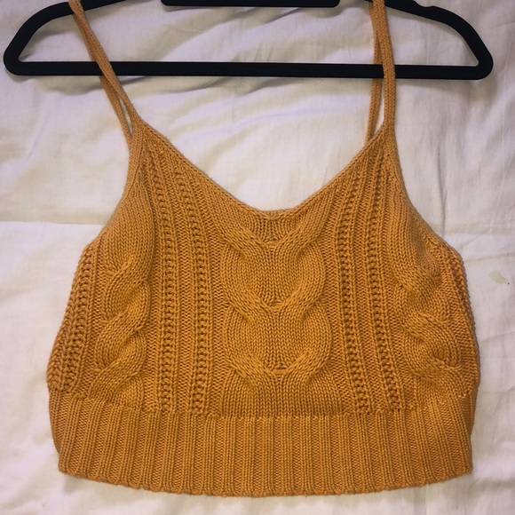 American Eagle Outfitters Tops - American Eagle Yellow Sweater Crop Top